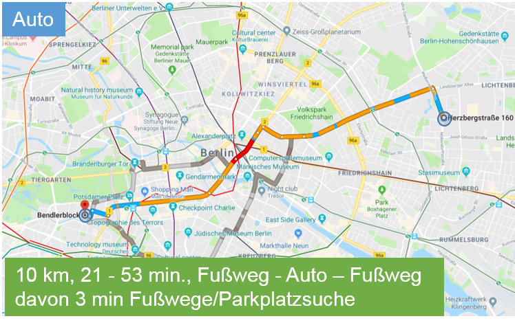 Le dernier kilomètre pour marcher de porte en porte avec une voiture à Berlin