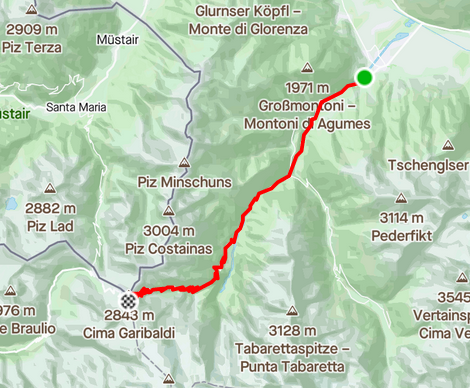 Mapa de la bicicleta plegable de Stelvio con el Kwiggle